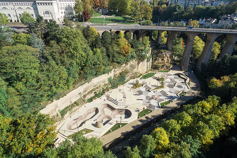 Cảnh quan công viên Skatepark tại Luxembourg