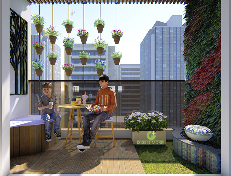Thiết kế vườn ban công chung cư khu đô thị Imperia Garden