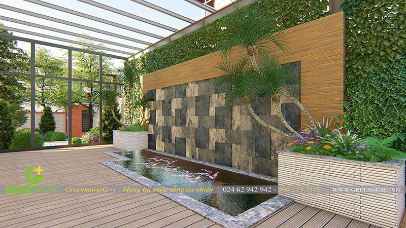 Thiết kế sân vườn biệt thự anh Ngọc KĐT Gamuda
