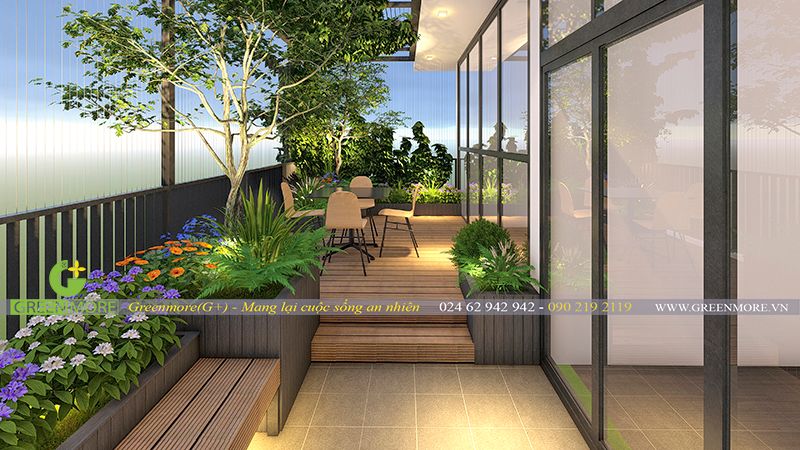 Thi công vườn ban công căn Penthouse tại The Zen Residence Gamuda
