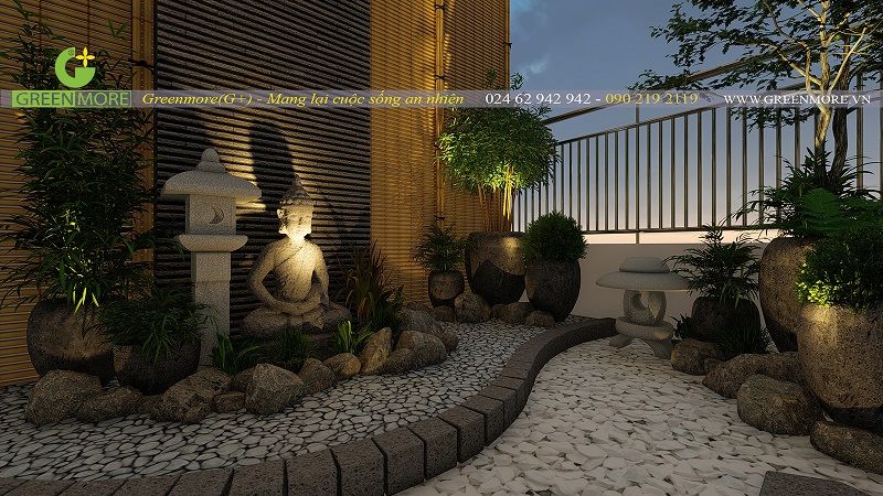 Thiết kế tiểu cảnh cho ban công chung cư chị Hương