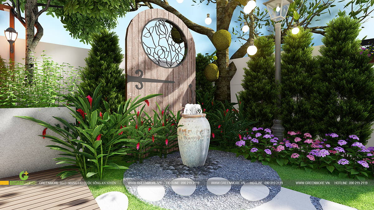 Thiết kế sân vườn biệt thự song lập Gamuda garden – Ms Hằng