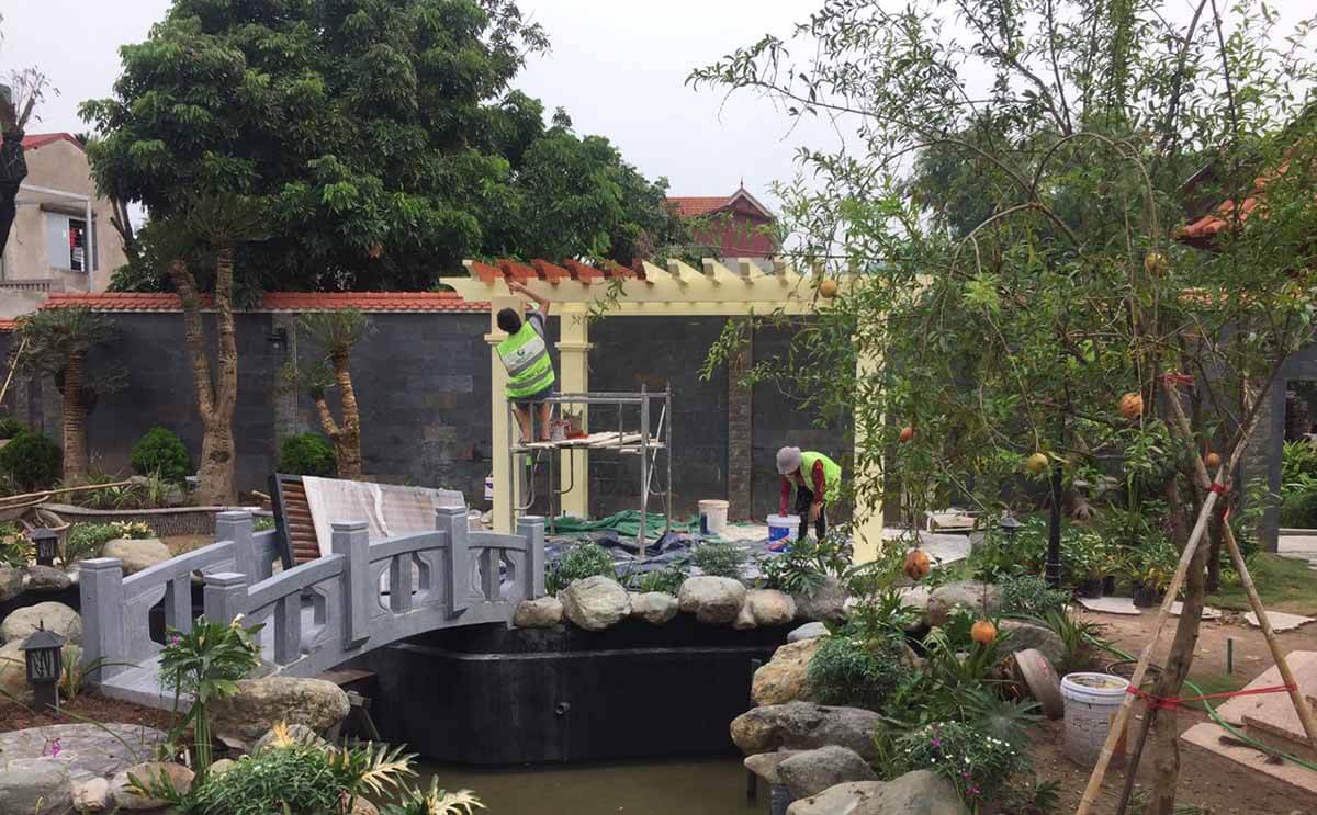 Hình ảnh Greenmore thi công sân vườn Anh Hùng, Bắc Ninh